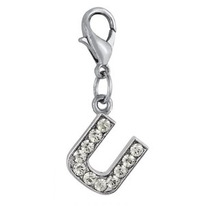 Ciondolo a forma di lettera U in cristallo con strass per la creazione di gioielli e progetti fai da te - Product Image 1