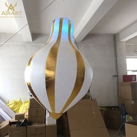 Ballon de Noël d'éclairage gonflable décoré par bord d'or pour accrocher d'intérieur