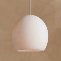 Lustre moderne en albâtre demi-sphérique pour escalier, suspension en albâtre pour chevet