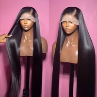 Perruques de Cheveux Naturels Vietnamiens Lisses 13x6, Sans Colle, Full HD, Dentelle Transparente, Lisses Raides, Cheveux Vierge Remy Indiens