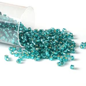 Perles argentées japonaises Delica, pièces, perles en argent, Miyuki Delica, pour bricolage, bijoux décoratifs, 10g/tube