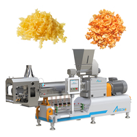 Nouvelle machine extrudeuse bivis entièrement automatique 2D 3D avec cœur PLC pour la production de granulés et de cornets de snacks