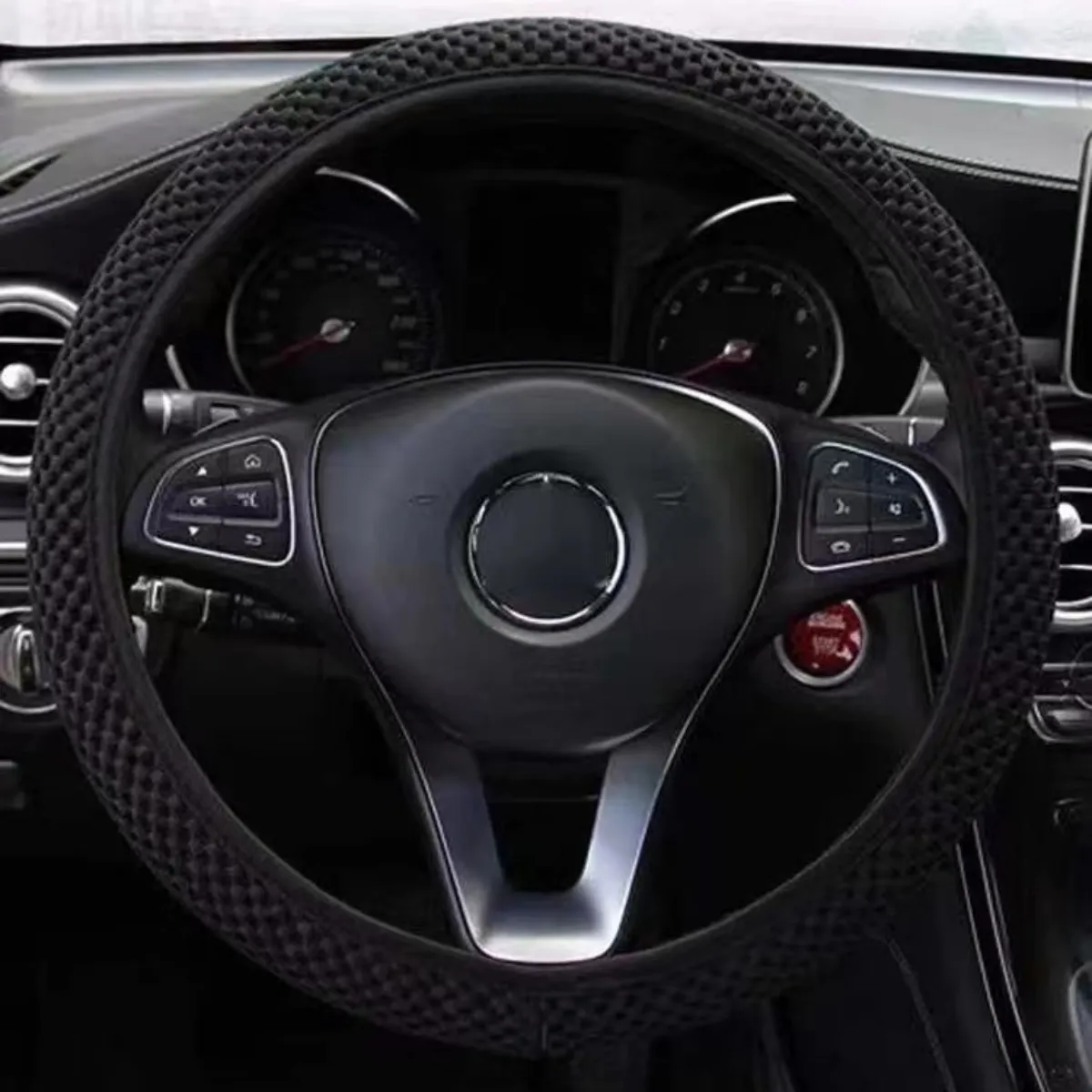 Breathable and Cheap Price Car Steering Wheel Cover Non-Slip No ring Style Elastic Universal Fit for Most Car Types