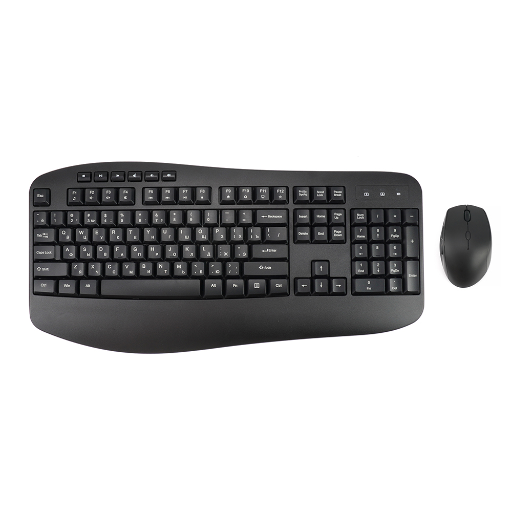 MK345 compatto ergonomico russo tastiera Wireless Mouse Combo 2.4G tastiera e Mouse Wireless Set per Pc Laptop