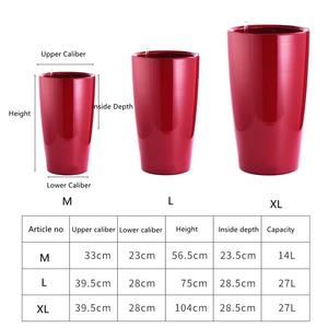 Vase rond coloré pour plantation, imitation plastique blanc, pot de fleurs à absorption automatique d'eau - Product Image 6