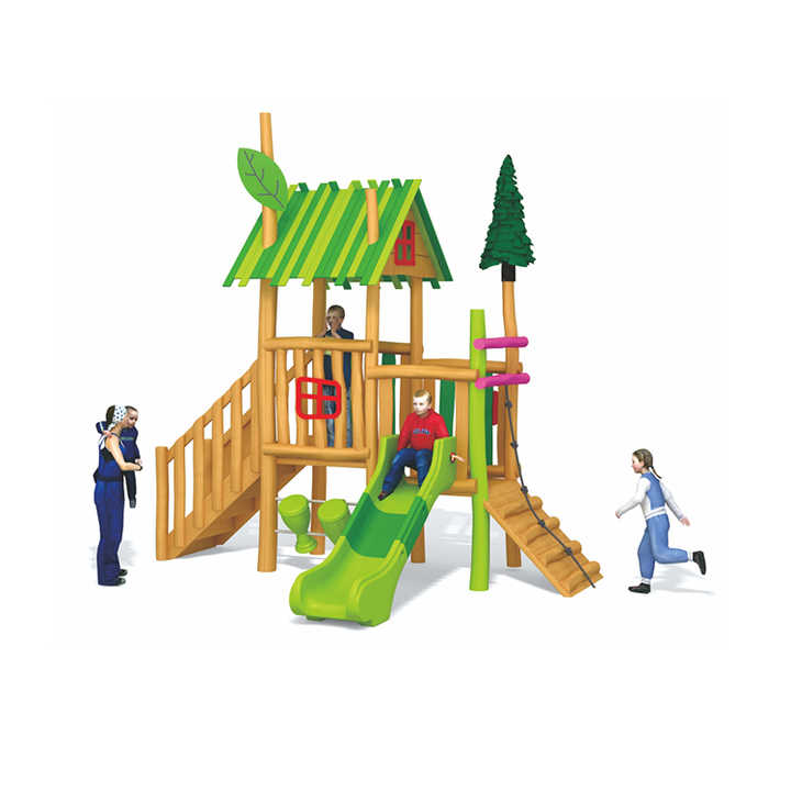 Outdoor Preschool Wooden Playground Equipment for Kids Amusement Park with  Slide