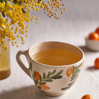 Mug à café vintage en porcelaine orange unique 300 ml, couleur et logo personnalisés, emballage en carton