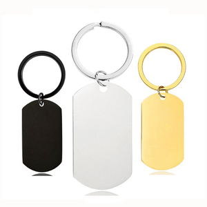 Pabrik disesuaikan gantungan kunci baja Titanium liontin logo iklan hadiah liburan terukir kalung baja tahan karat grosir - Product Image 1