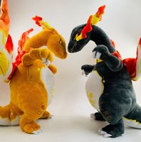 Peluche Charizard Dinosaure Pokémon Super Douce 38cm Jaune Violet Cadeau de Fête Populaire Excellent Anti-Stress pour Mariages Lavable