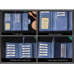Genuine Leather Womens Wallet Compact Bi Fold Design Card Holder Cash Organizer Stylish Daily <b>Purse</b> - Product Image 3