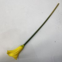 Bunga Calla Lily PU Real Touch Tangkai Tunggal untuk Dekorasi Acara Pesta, Buket Calla Lily dengan Vas Putih Gading