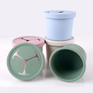 Niet-Lekkage Bpa-Vrije Peuter Drinkbeker Met Variabele Stroom Voor 0-12 Maanden Siliconen Stroomlijnbabybeker Zonder Handvat - Product Image 1