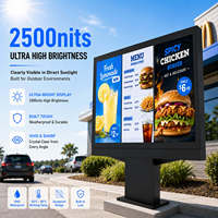 Layar Iklan Restoran Luar Ruangan Tahan Air 4k IP65, Sistem Drive Thru Digital Signage, Papan Menu Jendela, Dooh