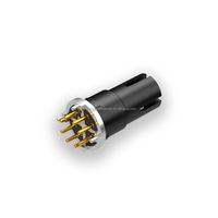 CE RoHS alta calidad al por mayor 8pin M12 X-code Socket Gold Plated Panel Mount IP67 M12 X codificación 8pin thru Hole PCB, sin blindaje