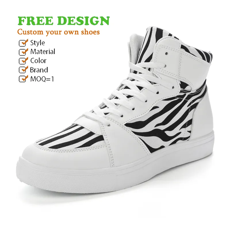 OEM MOQ bajo diseño de lujo marca privada logotipo personalizar baloncesto estilo hombres zapatillas 2023 High Top Skateboard zapatos