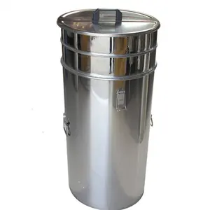 Honey processing container 50L stainless steel honey storage tank with double layer honey mesh strainer