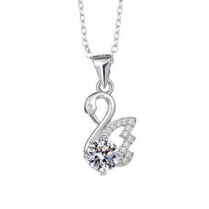 Collier tendance <span class=keywords><strong>Muse</strong></span> en plaqué <span class=keywords><strong>platine</strong></span> pour femmes, pendentif en zircon d'un carat, chaîne de clavicule, vente en gros pour la diffusion en direct - Product Image 6