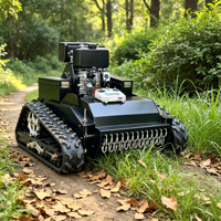 Tondeuse à fléaux télécommandée sur chenilles 550 mm, moteur diesel, robot tondeuse à gazon robuste CE EPA pour pentes raides et vergers