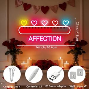 Enseigne néon « Affection », Lampe murale <span class=keywords><strong>LED</strong></span> « Barre de progrès d'amour » pour décoration murale de la Saint-Valentin, enseignes néon personnalisées - Product Image 3