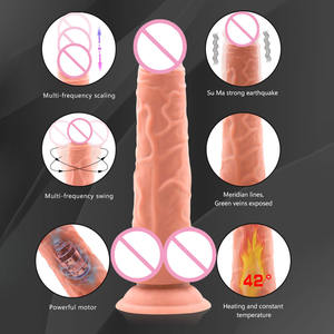 Gesimuleerde Telescopische Swingende Penis Medische Vloeibare Siliconen Dildo Kunstmatige Penis Vibrator Seksspeeltjes Voor Vrouw Seksproducten - Product Image 4