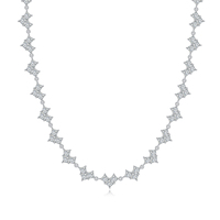 Collier Cœur en Moissanite Argent Sterling 925 Coupe Princesse 39 carats Bijoux Quotidiens pour Femme