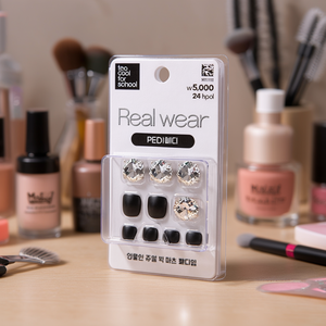 เย็นเกินไปสำหรับโรงเรียนจริงสวมใส่ Pedi Tips 24ชิ้นชุดดูแลเล็บสีดำ stellite - Product Image 3