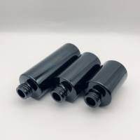Emballage de bouteille de lotion en verre cosmétique 30ml 40ml 60ml bouteille en verre noir à épaulement plat ensemble de bouteille cosmétique de haute qualité