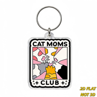Porte-clés en acrylique Cat Moms Club, design original patte de chat, résistant aux rayures, anneau fendu argenté