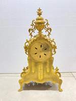 Horloge de table mécanique en laiton massif de style impérial italien, dorée, vintage, pour collection, décoration intérieure