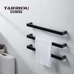 TARRIOU porte-serviettes chauffant mural noir mat porte-serviettes de salle de bain auto-adhésif pour hôtel cuisine <span class=keywords><strong>appartement</strong></span> - Product Image 1