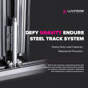 Porta de Alumínio Bi-Fold para Varanda com Vidro Temperado Abertura Horizontal Design Moderno à Prova de Vento - Product Image 5