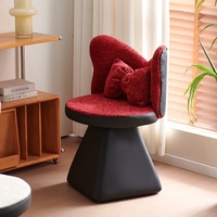 Chaise de maquillage et de coiffure pivotante en tissu, style luxe léger, pour chambre à coucher et usage professionnel (manucure)