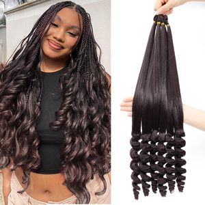 Venta al por mayor de cabello de ganchillo para mujer, 18 pulgadas, 1 hebra/paquete, materiales de fibra de alta temperatura, cabello rizado francés con ondas sueltas estilo diosa - Product Image 1