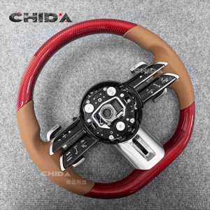 Volante Deportivo de Fibra de Carbono Roja Estilo Libélula, Compatible con <span class=keywords><strong>Mercedes</strong></span> <span class=keywords><strong>Benz</strong></span> W177 W176 W205 W211 W212 C207 W213 S213 G63 - Product Image 6