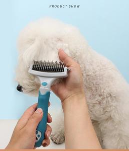 Nuevo peine y cepillo 2 en 1 de doble cara para mascotas con logo personalizado, autolimpiable, para desenredar el pelo de perros y gatos, elimina nudos y pelo suelto. - Product Image 5