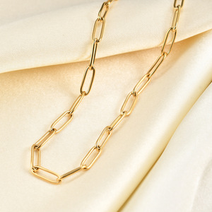 Collar de cadena geométrica de aleación de zinc chapado en oro estilo europeo americano con cierre OT para mujer, uso diario, regalo, 45cm 50cm - Product Image 4