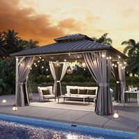 Gazebo à toit rigide 12x14 avec toit en acier galvanisé double