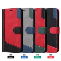 Etui portefeuille en cuir bicolore pour Iphone 16E 16 15 14 13 Pro 12 Mini 11 Pro Max X XR XS 8 7 Plus 6 Strap Two Tone Flip Cover