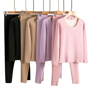 Conjunto de Ropa Interior Térmica Sin Costuras para Mujer, Forro Polar de Doble Cara, Camiseta y Pantalones Largos, Venta al Por Mayor - Product Image 6