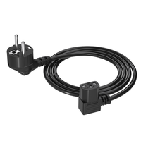 SIPU EU Plug AC Rallonge d'alimentation européenne 1m 1.5m 1.8m 2m Cordon d'alimentation électrique à angle de 90 degrés pour ordinateur