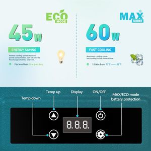 ตู้เย็นไฟฟ้า EUHOMY 80QT 12V 24V DC 100-240V AC ควบคุมผ่านแอพ ตู้เย็นพกพาสำหรับรถยนต์ สีดำ พลาสติก ตู้แช่แข็งขนาดกะทัดรัด - Product Image 6
