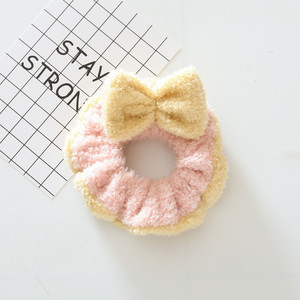 Coleteros de goma teñidos de colores para niña, Bola de pelo de felpa, imitación de sable, corazón japonés, coleta doble, scrunchies para el cabello - Product Image 5