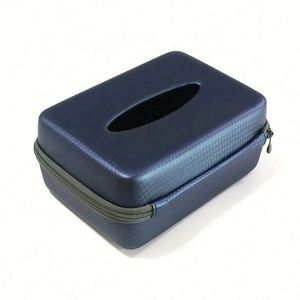 Waterproof Tissue <b>Box</b> Container with Zipper Closure EVA Leather <b>Canvas</b> Nylon PU Materials Shockproof Case Car Home Hotel Camping - Product Image 1