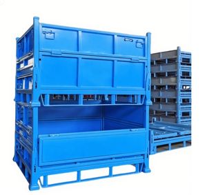 AOCHEN-Boîte à Palettes en Métal Pliable de Taille Diverses, <span class=keywords><strong>Cage</strong></span> de Stockage Pliable pour Entreposage, Boîte en Métal - Product Image 2