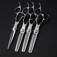 Ciseaux à effiler SHIMAMO Premium Beauty Japan en acier VG10 pour droitiers, pointe arrondie, 28 dents, pour salon de coiffure, kit de barbier