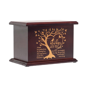 Guci Kremasi Abu Jenazah Manusia Kayu Dewasa Uniseks Desain Pohon Kehidupan Bentuk Persegi Panjang Dekoratif Kapasitas Besar 250 IBS Pemakaman - Product Image 1