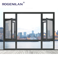 Fenêtres à battants Rogenilan 2 en 1, profil en aluminium AS2047 pour la maison, fenêtre en aluminium à double vitrage avec moustiquaire métallique