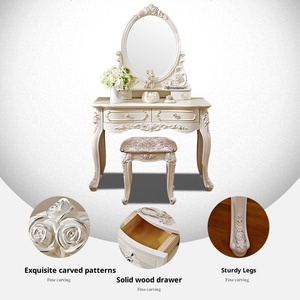 Table de maquillage de princesse de style français simple européen commode en bois sculpté meubles de chambre à coucher <span class=keywords><strong>dressing</strong></span> - Product Image 4