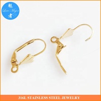 Crochets de boucles d'oreilles en acier inoxydable plaqué or sous vide, composants de bijoux pour la fabrication d'accessoires DIY