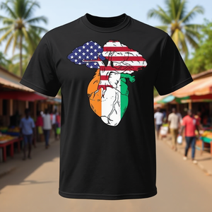 T-shirt Cœur Fierté Côte d'Ivoire, motif drapeau ivoirien pour usage promotionnel - Product Image 3